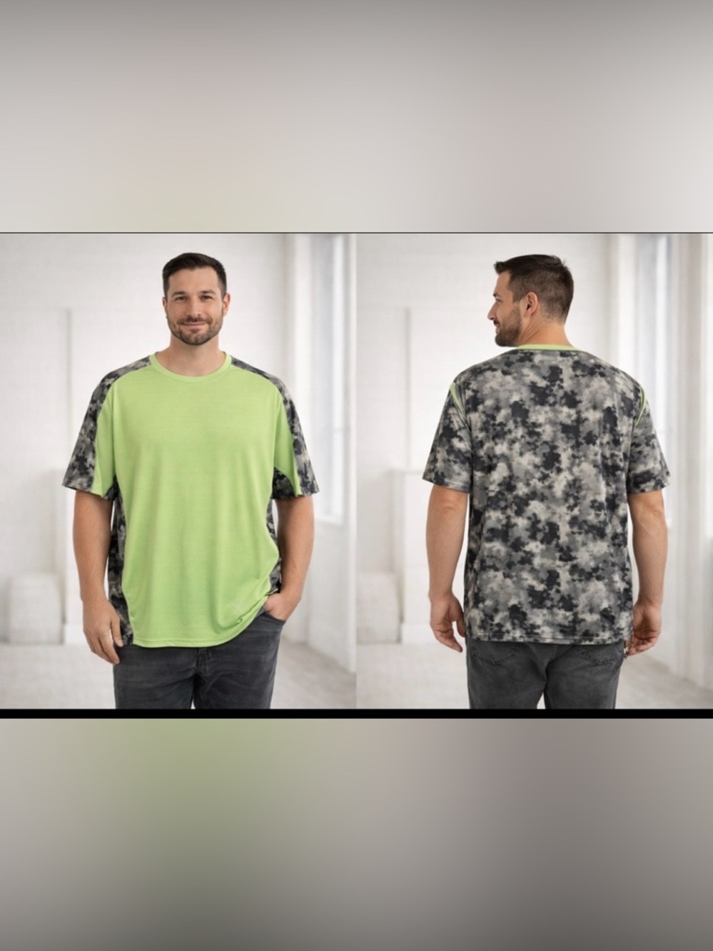 Xersion Men’s Lime Spritz Training Shirt Quick Dry Antimicrobial Size XL